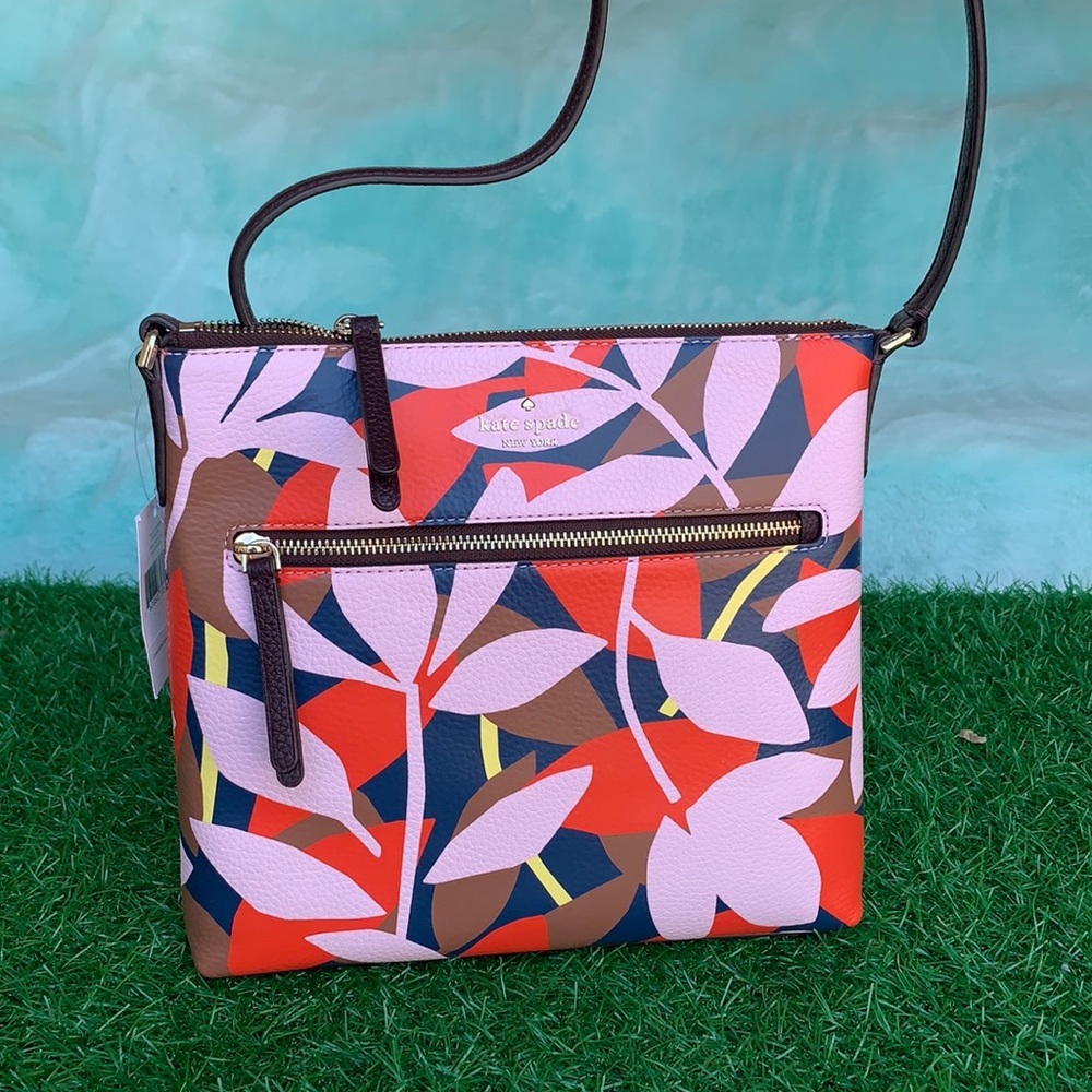 KATE SPADE TOP ZIP CROSSBODY Jackson Tropical toss - Picture 4 of 16